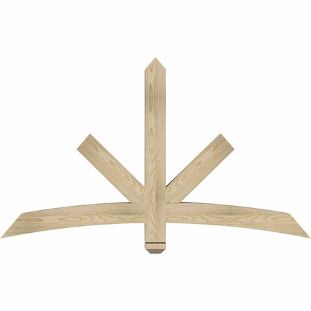 Ekena Millwork Alberta Rough Sawn Timber Gable Bracket, Douglas Fir, 60"W x 35"H x 4"D x 4"F, 14/12 Pitch GBW060X35X0404ALB00RDF